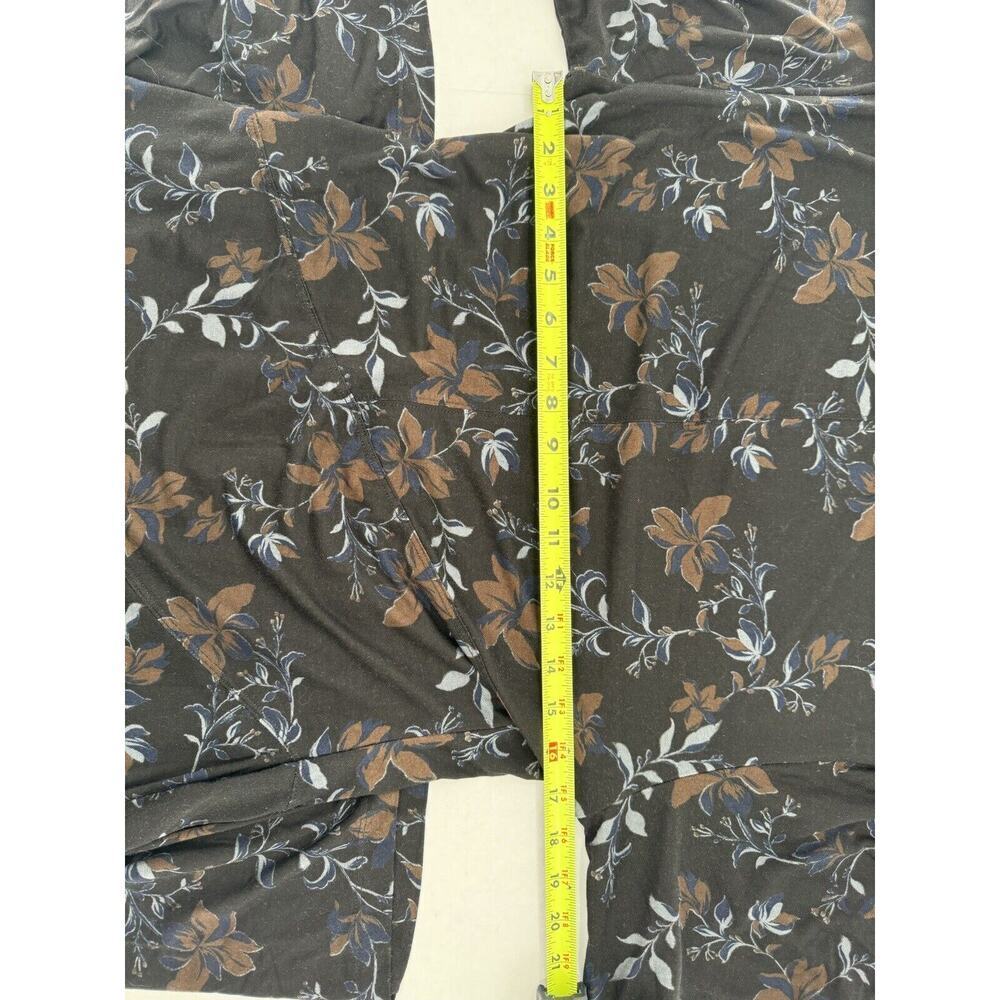 Free People Maxi Dress Black Side Slit Size M Short Sleeve Grunge Witchy Floral‌ - Picture 12 of 16